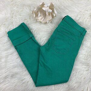 Current/Elliott The Beatnik Faded Kelly Green/Alpine Cropped Jeans Women's SZ 26